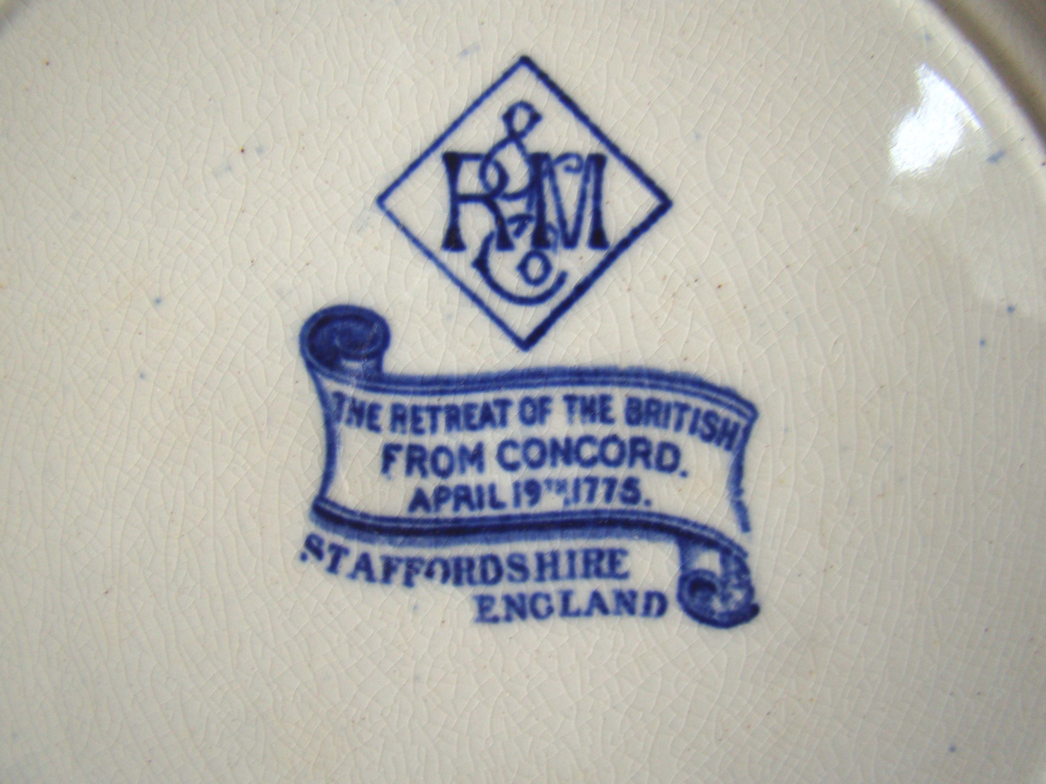 A rare historical Staffordshire plate depicting the Retreat of the British from Concord April 19, 1775 — image 3